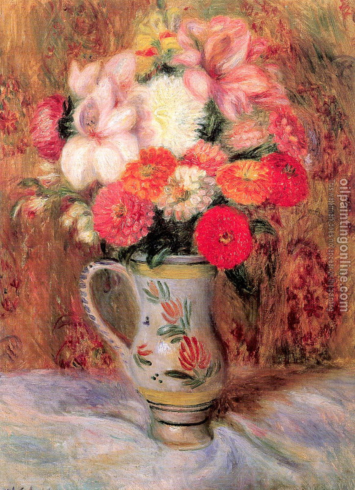 William James Glackens - Flowers in a Quimper Pitcher